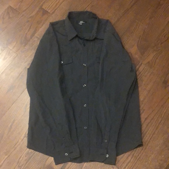 Black and White Pine Stripe Button Down - Picture 4 of 4
